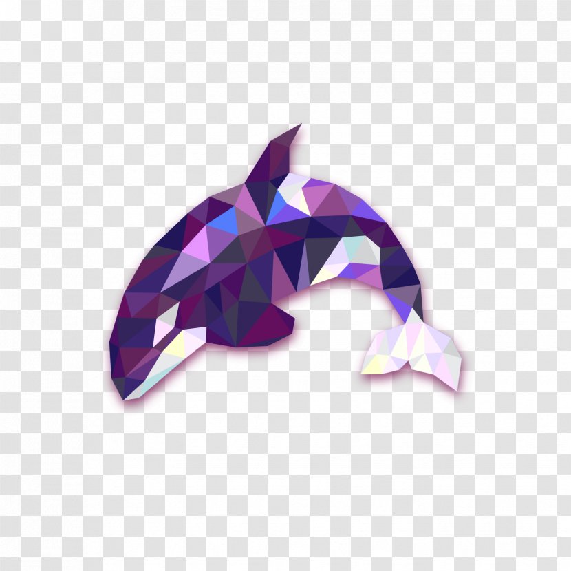 Killer Whale - Violet - Purple Crystal Dolphin Transparent PNG
