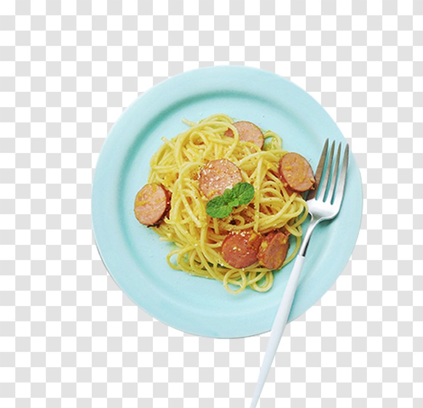 Spaghetti Alla Puttanesca Aglio E Olio Carbonara Taglierini Naporitan - Ham Noodles Transparent PNG