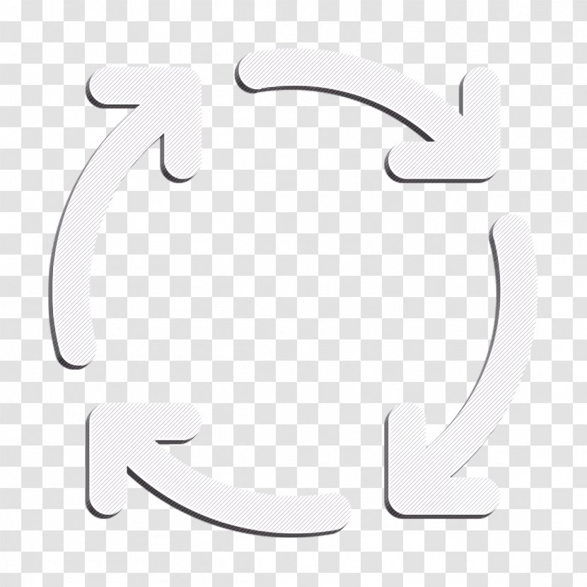 Arrows Icon Loop Process - Text - Blackandwhite Symbol Transparent PNG