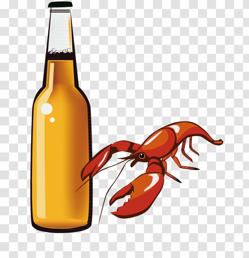 Beer Spiny Lobster Alcoholic Beverages Bottle - Wine And Transparent PNG