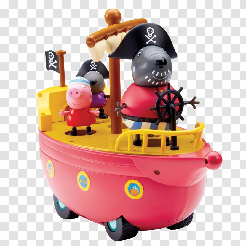 Grandad Dog Daddy Pig Pop-up Pirate Toy - Figurine - Peppa Transparent PNG