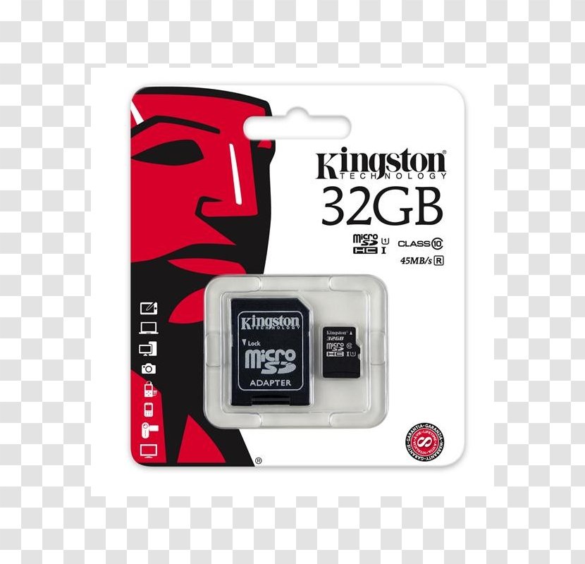 Flash Memory Cards Kingston MicroSDHC/microSDXC Class 10 UHS-I Secure Digital Technology - Electronic Device - Card Transparent PNG