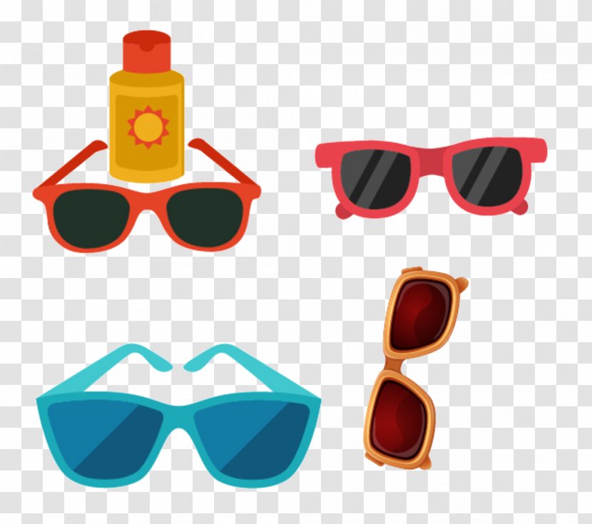 Sunscreen Sunglasses Goggles Image Design - Orange - Cartoon Transparent PNG