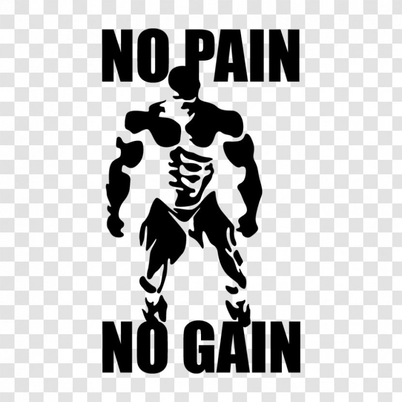 T-shirt Bodybuilding No Pain, Gain Fitness Centre Decal Transparent PNG