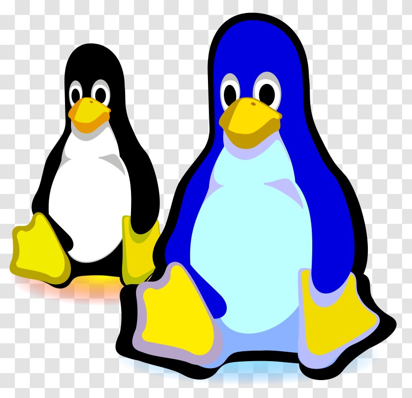 T-shirt Tux Linux Penguin Systemd - Black Blue Cartoon Transparent PNG