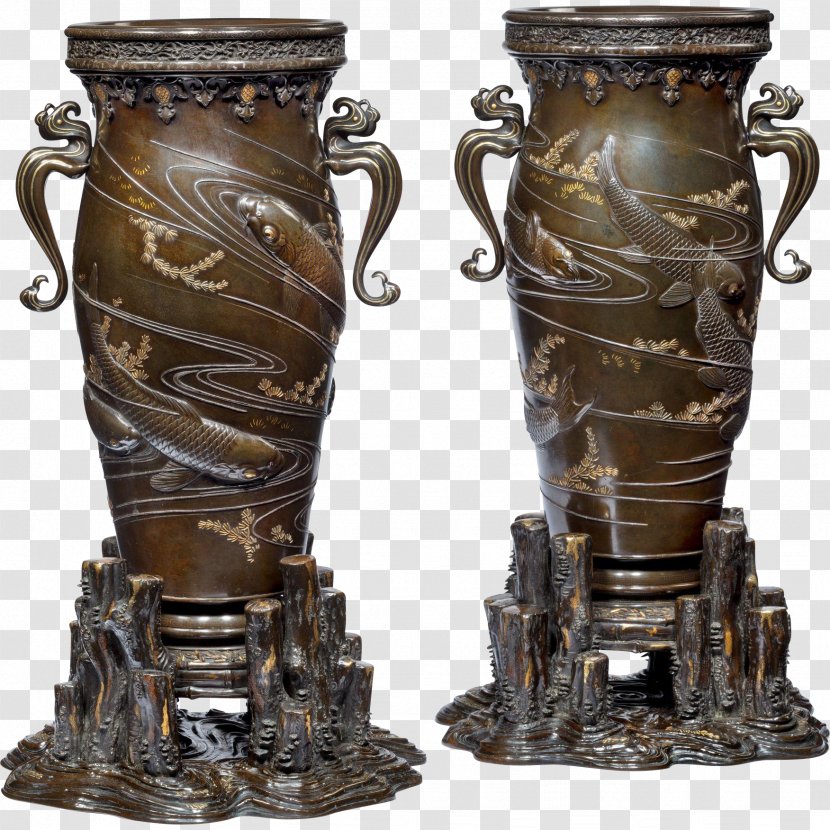 Bronze Sculpture Vase Meiji Period Porcelain Transparent PNG