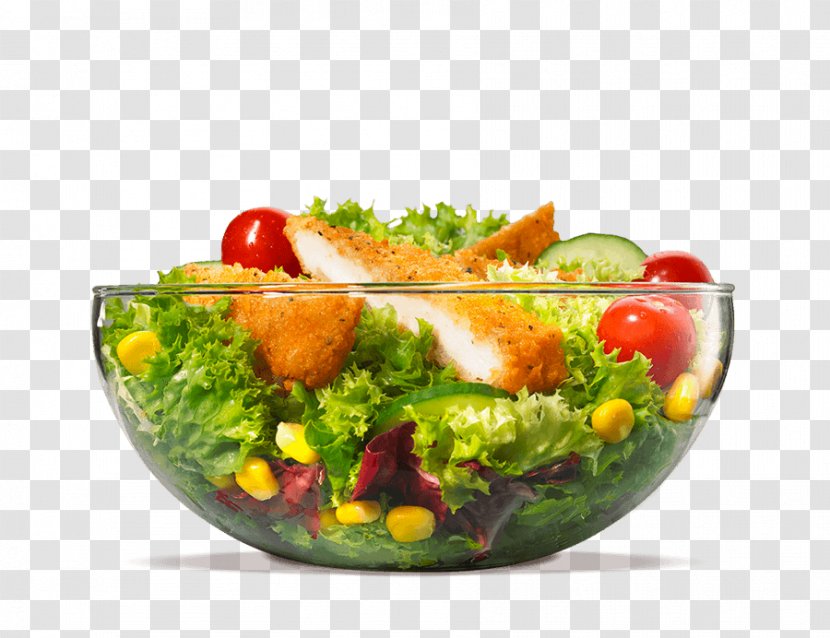Caesar Salad Hamburger French Fries Chicken Burger King - Tableware Transparent PNG