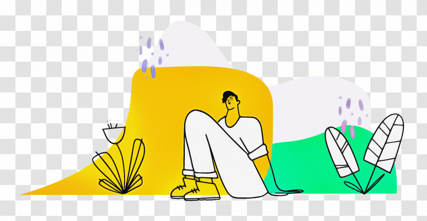Person Sitting With Plants Transparent PNG