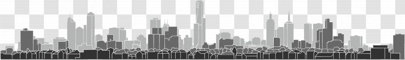 Black And White Monochrome Photography Skyline Skyscraper - Billboard Transparent PNG