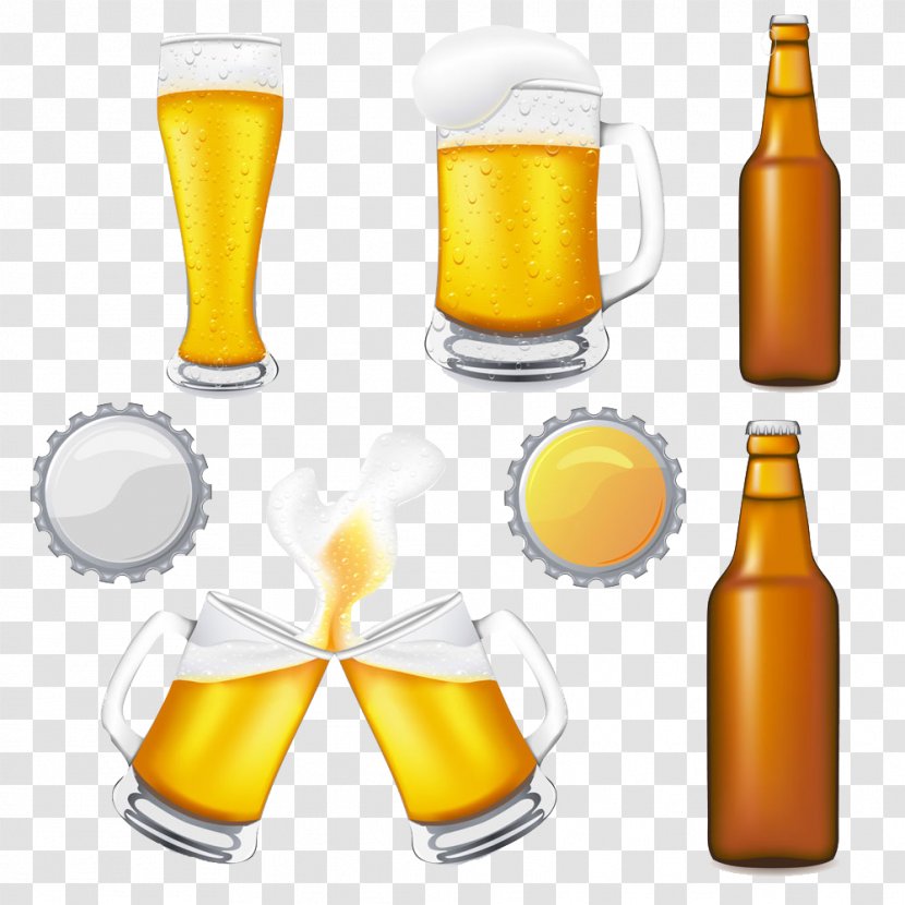 Beer Glassware Oktoberfest Clip Art - Cup - Cartoon Mug Bottle Image Transparent PNG