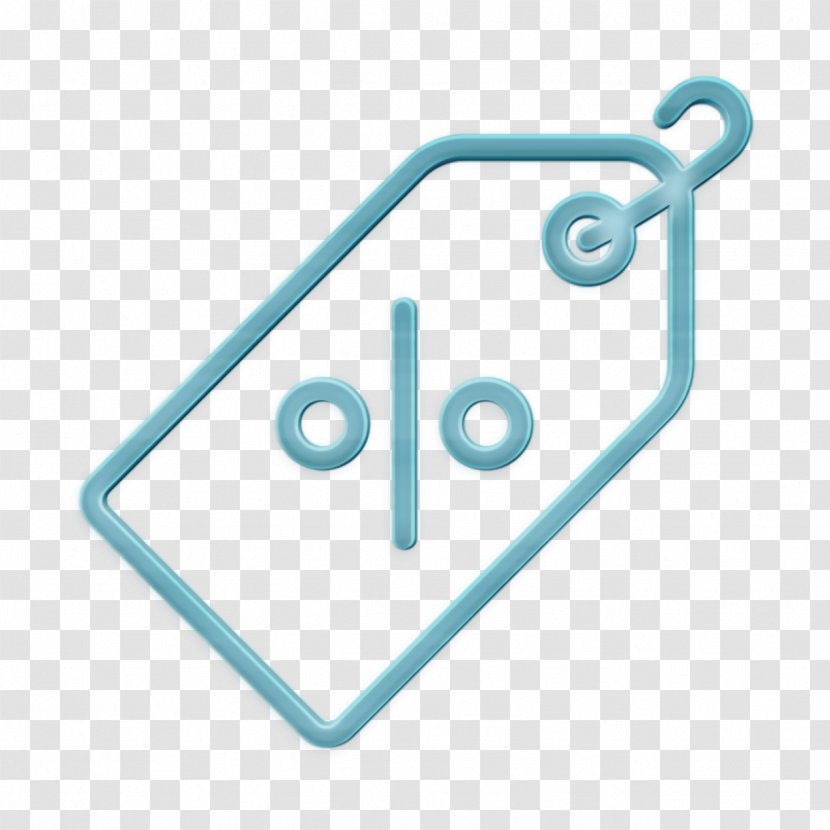 Discount Icon Ecommerce Tag - Turquoise Transparent PNG