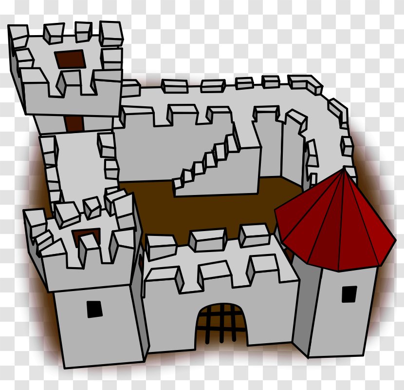 Cartoon Castle Fortification Clip Art - Perspective - Construction Images Transparent PNG