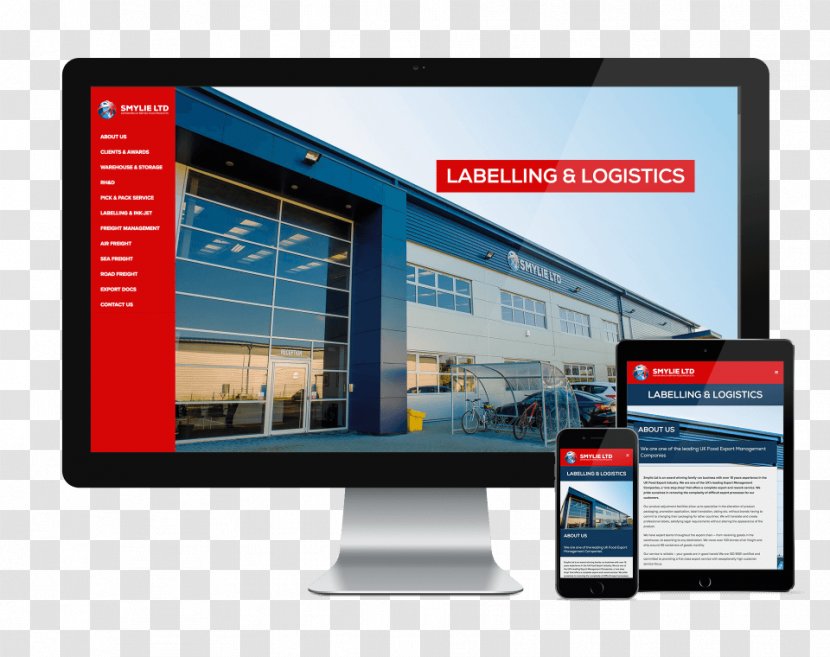 Smylie Ltd Logistics Advertising Responsive Web Design Computer Monitors - Promotion - Banner Creatives Transparent PNG