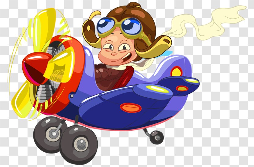 Airplane Child Cartoon Flight - Fictional Character - An Little Boy Transparent PNG