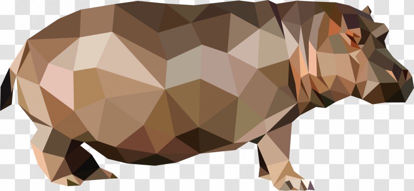 Domestic Pig Hippopotamus Rhinoceros - Vector Three-dimensional Origami Class Hippo Transparent PNG