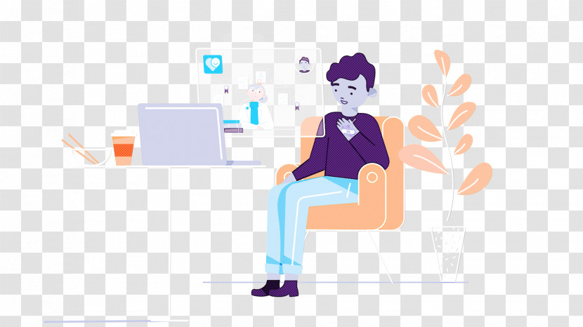 Cartoon Sitting Animation Job Transparent PNG