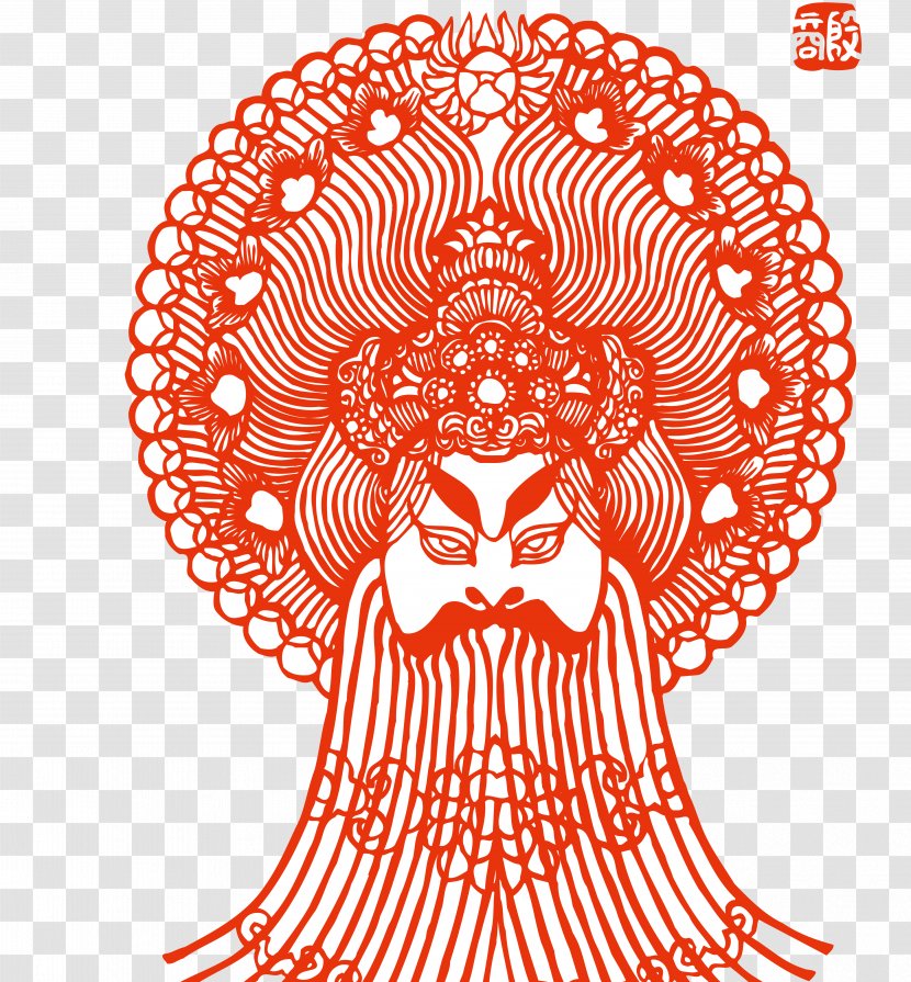 Papercutting Chinese Paper Cutting Peking Opera - Flower - Facebook Transparent PNG