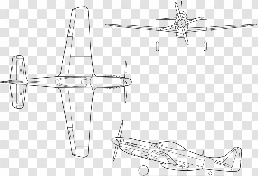 North American P-51 Mustang Ford Airplane Drawing United States - Aircraft Engine Transparent PNG