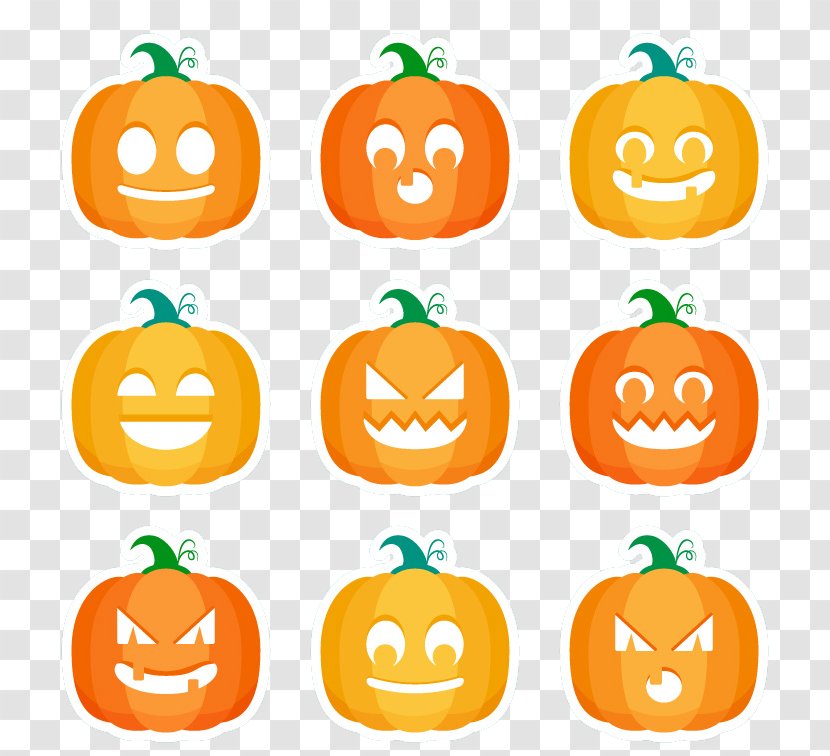 Jack-o'-lantern Calabaza Pumpkin Halloween Thanksgiving - Illustration - Pumpkins Transparent PNG