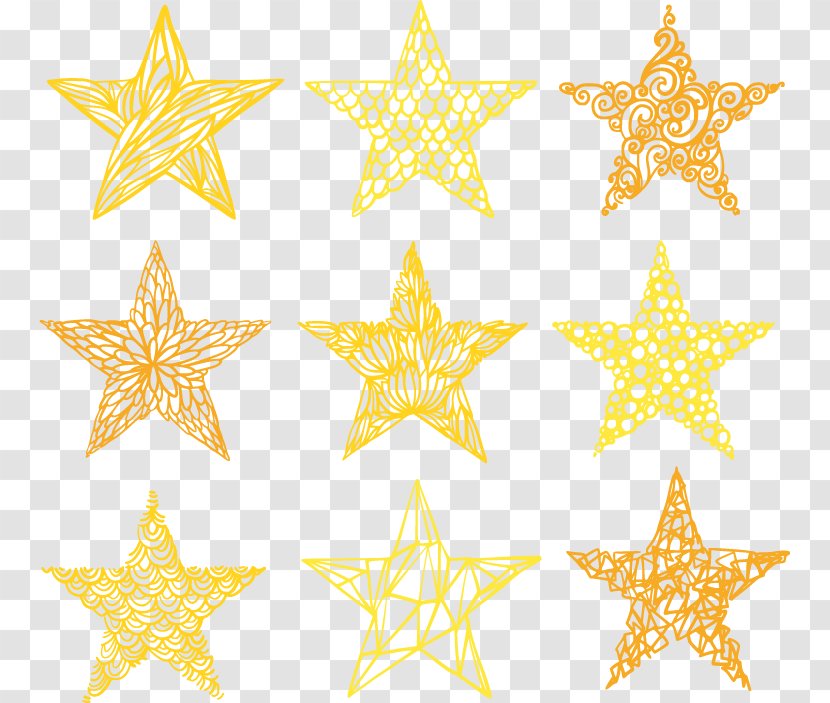 Pentagram Five-pointed Star Gold - Symmetry Transparent PNG