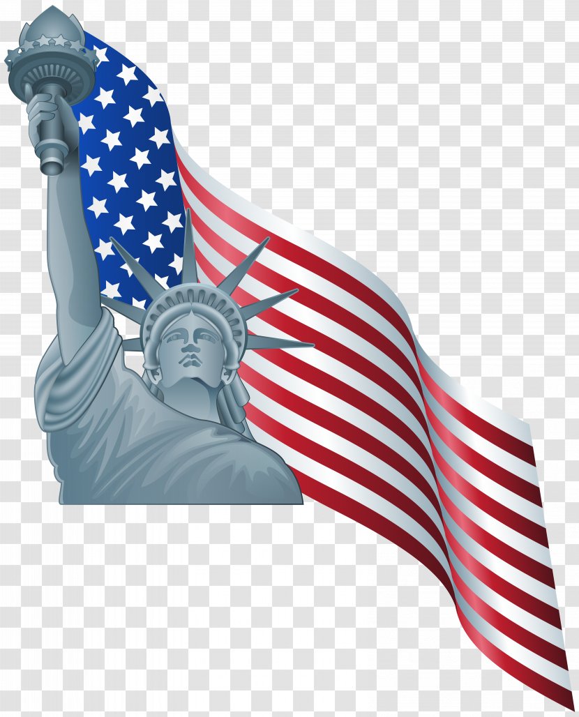 Statue Of Liberty Flag The United States Clip Art - Fashion Accessory Transparent PNG