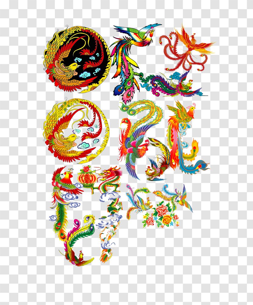 Fenghuang County Chinese Dragon Clip Art - Text - Phoenix Pattern Transparent PNG