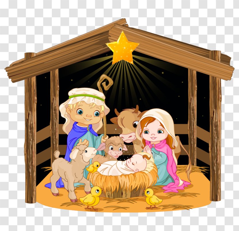 Holy Family Christmas Nativity Of Jesus Scene - Stock Photography - The Atmosphere Was Strewn With Flowers Transparent PNG