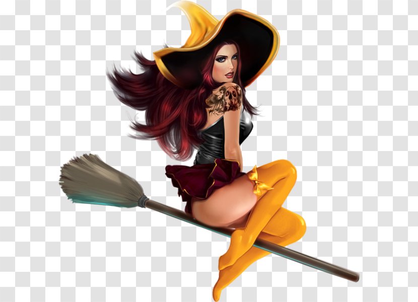 Broom Witch Halloween - Silhouette Transparent PNG