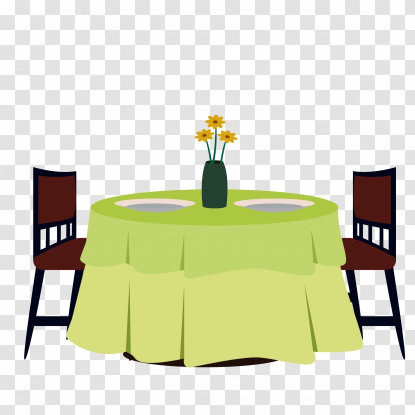 Table Chair Dining Room Cafe Kitchen - Green Transparent PNG