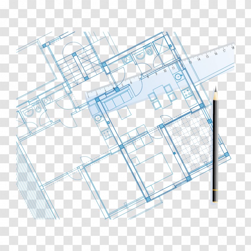 Blueprint Drawing Architecture Facade - Daylighting - Vector Pen Sketch And House Transparent PNG