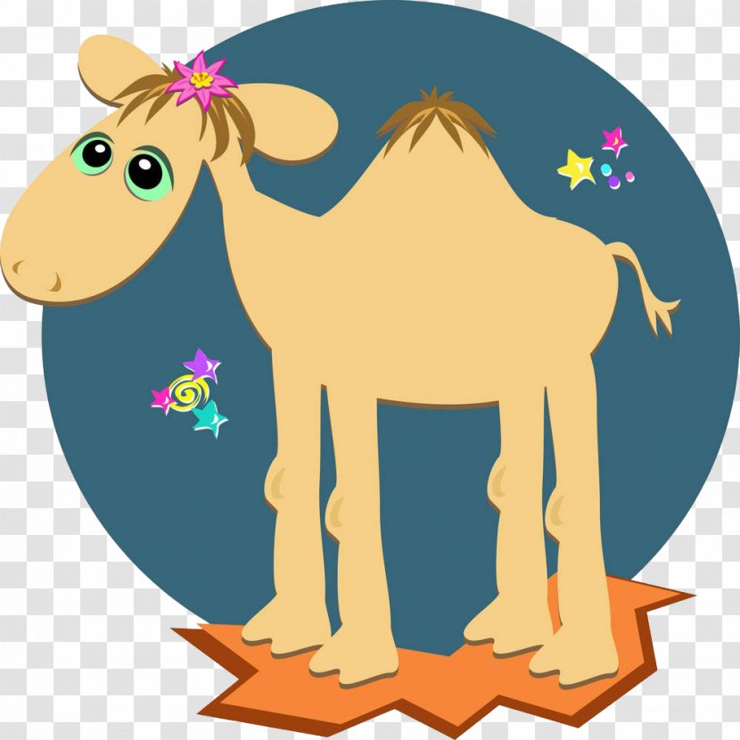 Camel Royalty-free Drawing Clip Art - Cartoon Hand Painted Transparent PNG