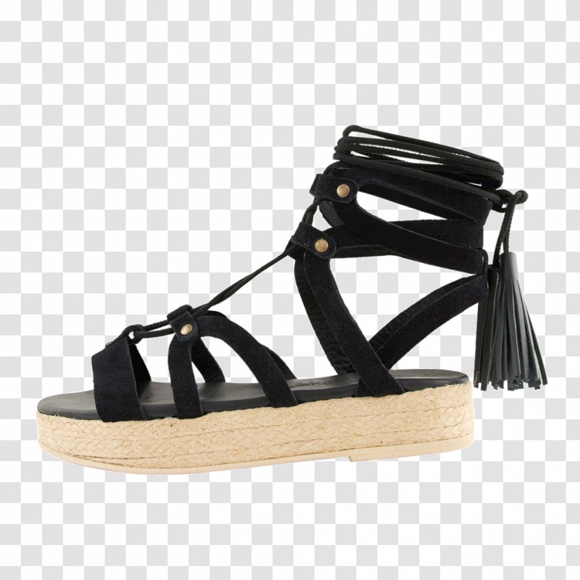 Suede Sandal Shoe Black M Transparent PNG
