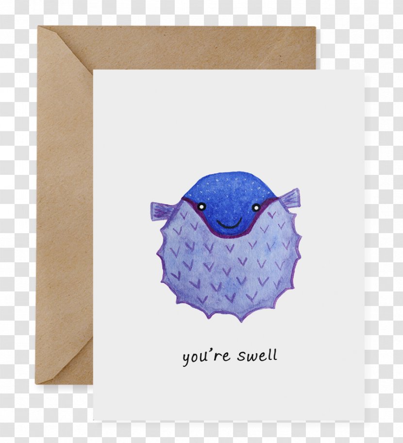 Greeting & Note Cards Pun Birthday Cake Pufferfish - Paper Transparent PNG