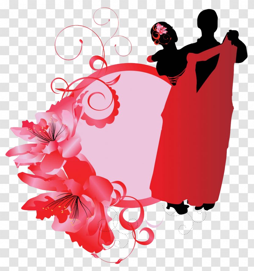 Red Dance Illustration - Dancer - Fashionable Men And Women Painting Transparent PNG
