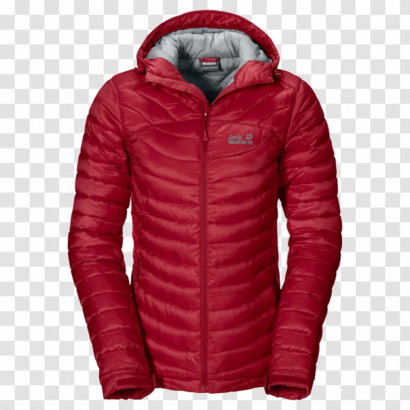 Jacket Hood Jack Wolfskin Parka Coat - Red Transparent PNG