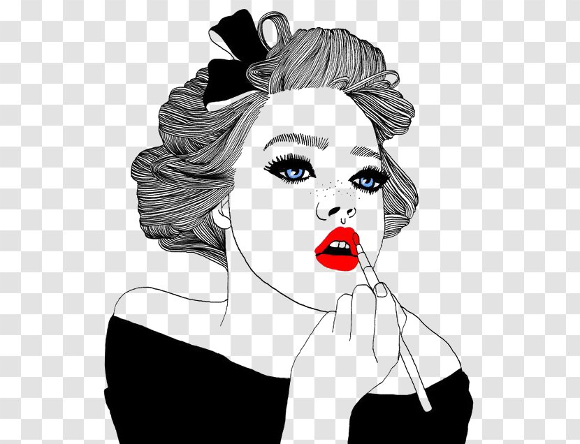 Drawing Lip Illustrator Cosmetics Illustration - Heart - Make-up Woman Transparent PNG
