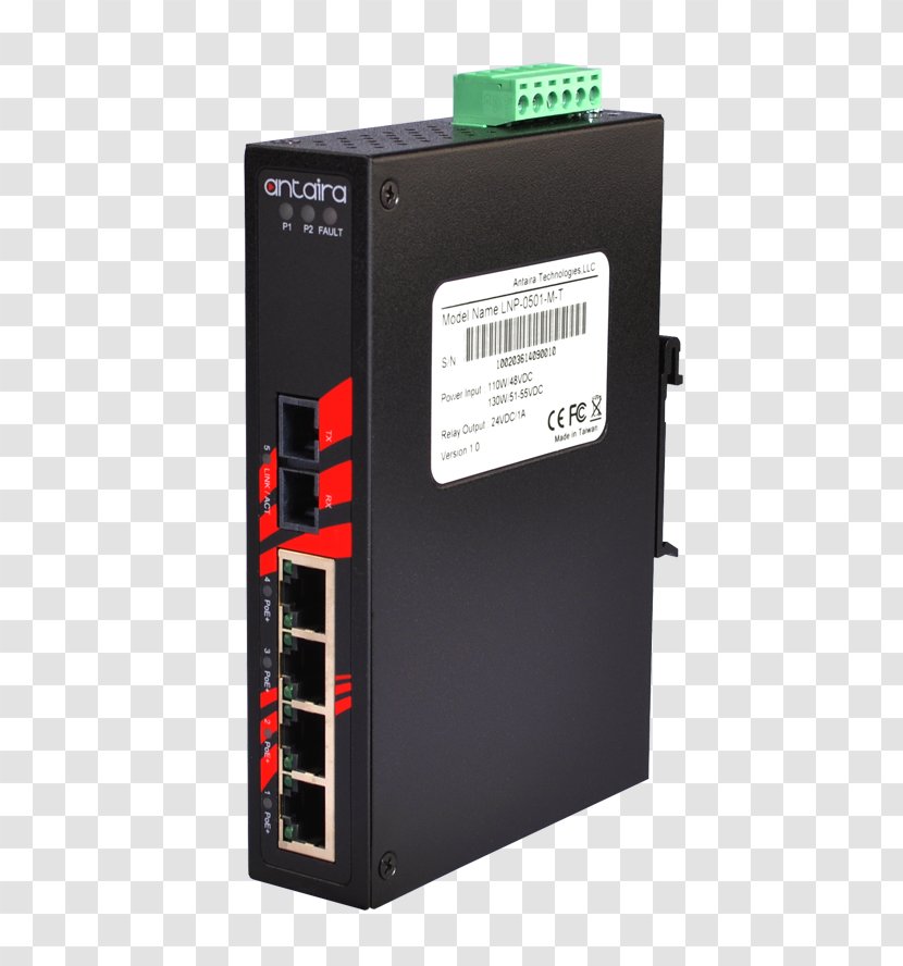 Power Over Ethernet Network Switch IEEE 802.3at Gigabit - Industrial Transparent PNG
