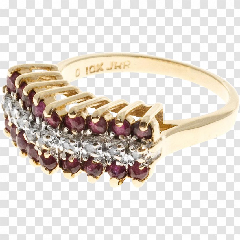 Ruby Ring Amethyst Colored Gold Diamond - Bling Transparent PNG