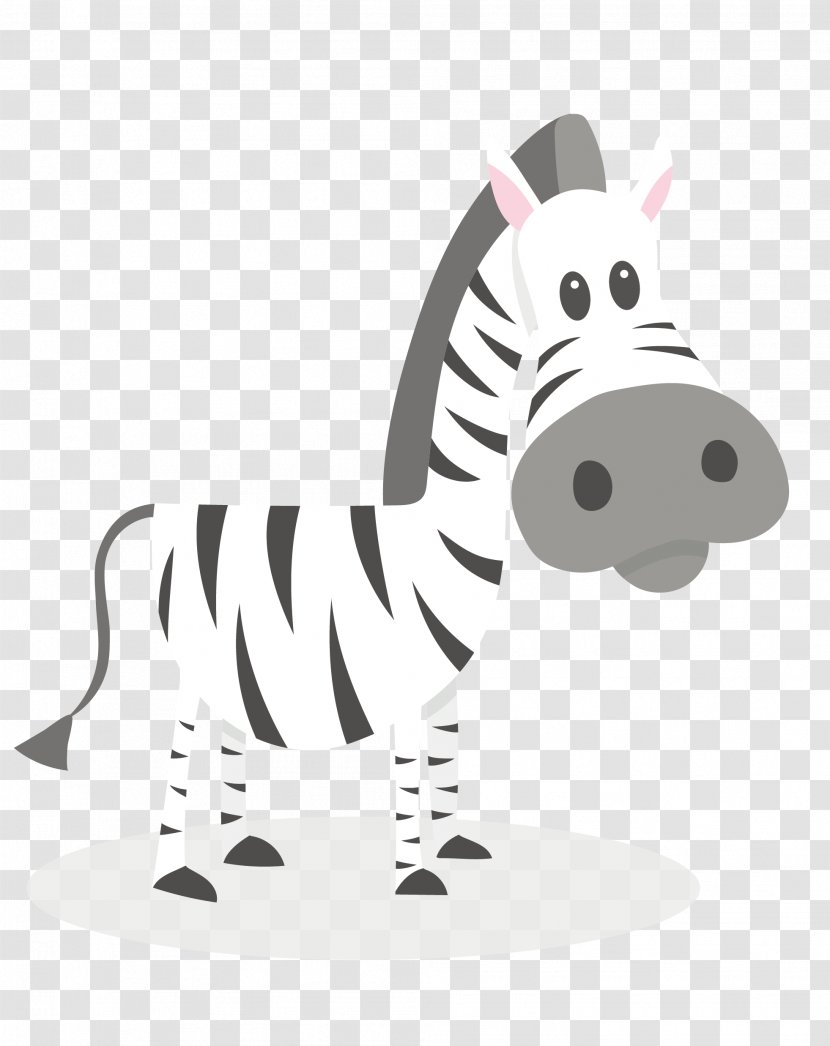 Zebra Black And White Clip Art - Horse Like Mammal - Vector Cartoon Stripes Transparent PNG