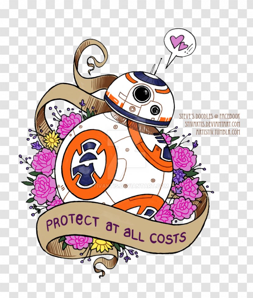 BB-8 Star Wars Rey Art Droid - Text Transparent PNG