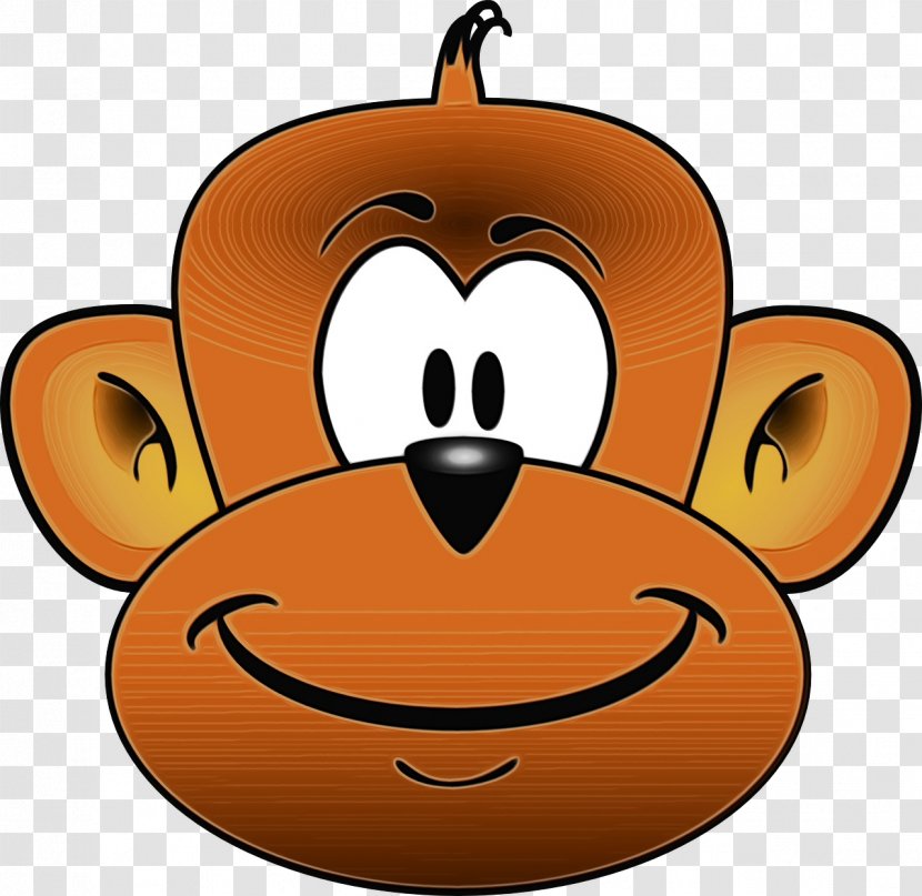 Monkey - Cartoon - Happy Emoticon Transparent PNG