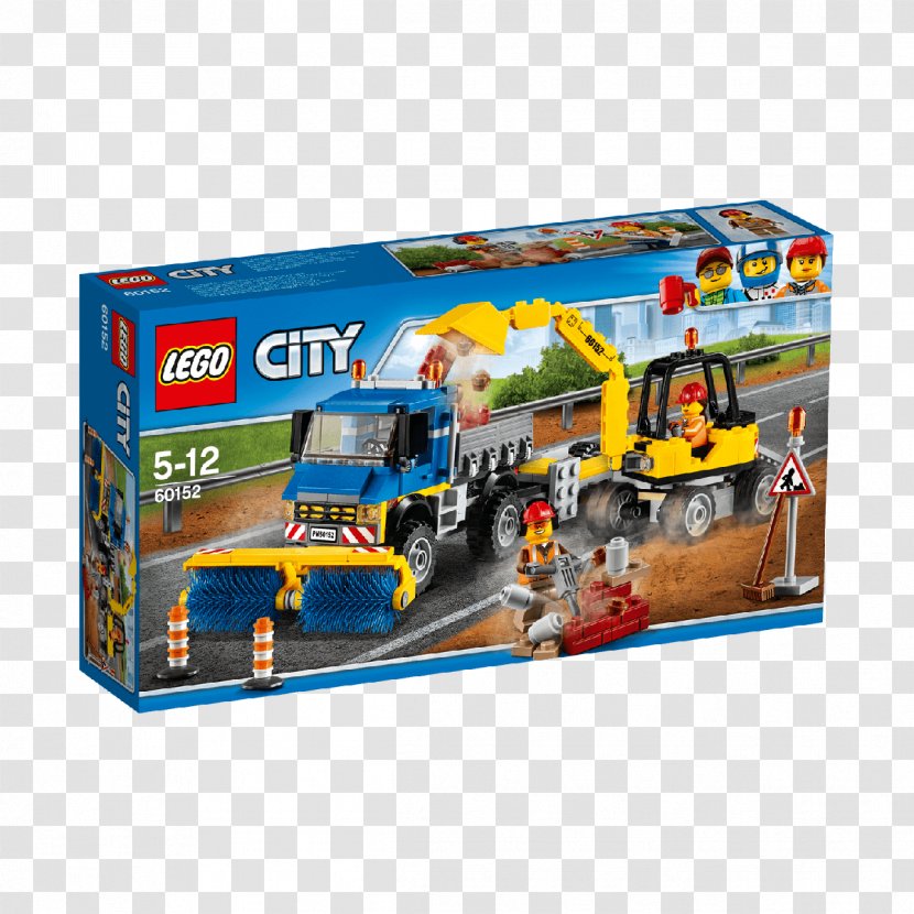 LEGO 60152 City Sweeper & Excavator Lego Car Toy Transparent PNG