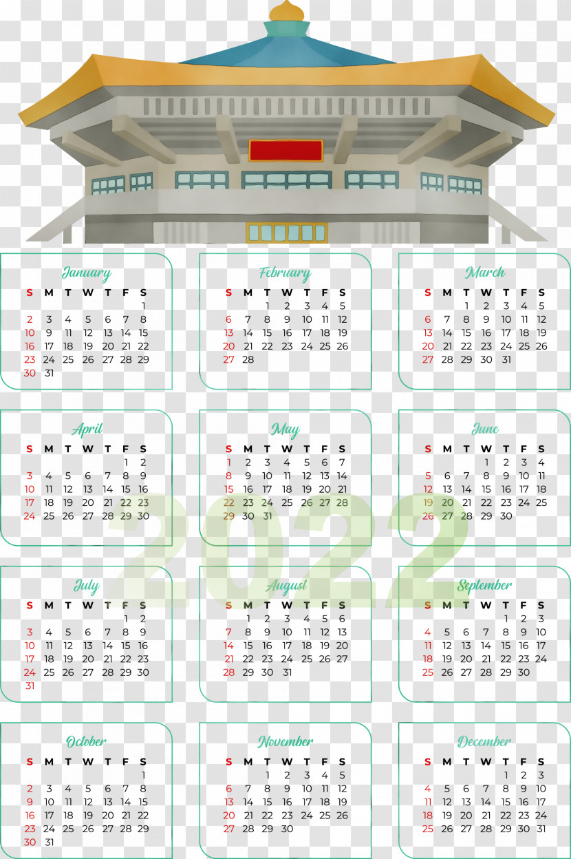 Calendar System 2020 Royalty-free 2022 Month Transparent PNG