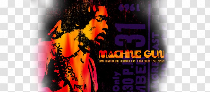 Machine Gun: The Fillmore East First Show 12/31/69 Live At Band Of Gypsys - Album Cover - Jimi Hendrix Transparent PNG
