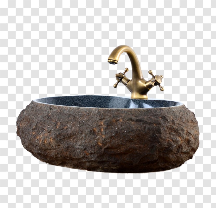 Ceramic Sink Bathroom Rock - Copper - Natural Stone Wash Basin Transparent PNG