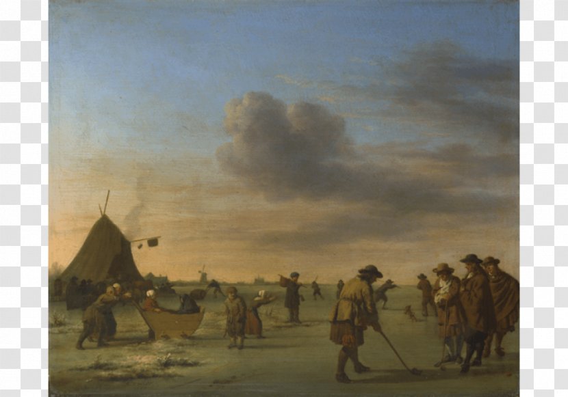 Golfers On The Ice Near Haarlem National Gallery Painting - Camel - Golf Transparent PNG