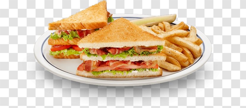 BLT Club Sandwich Hamburger French Fries Cheeseburger - Garnish - Bacon Transparent PNG