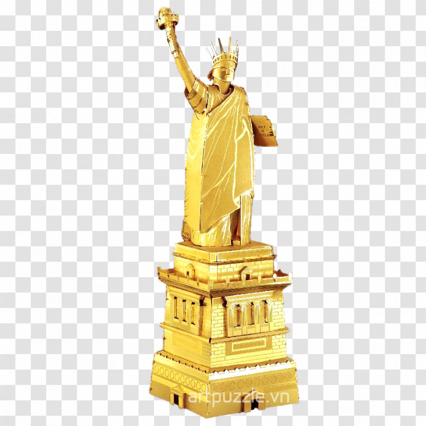 Metal Gold Statue Of Liberty Silver Material Transparent PNG
