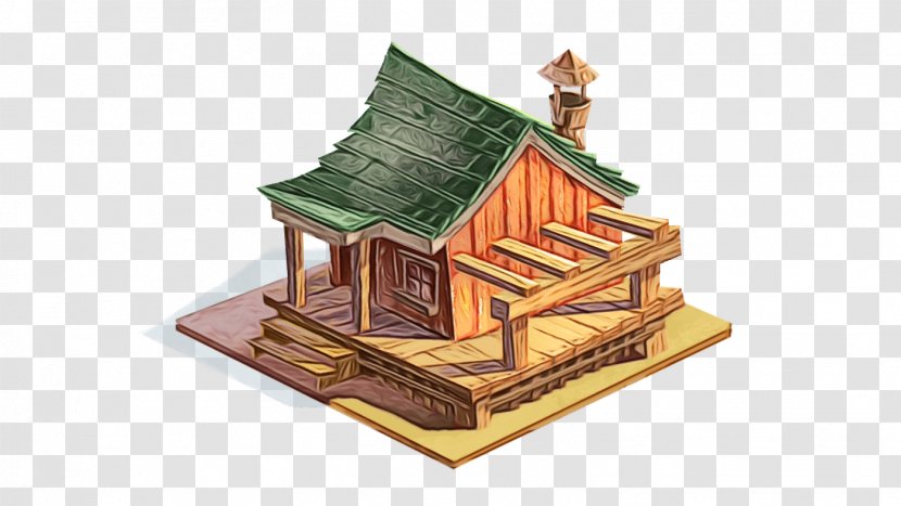 Log Cabin Hut Building Roof Temple - Paint - Cottage Place Of Worship Transparent PNG