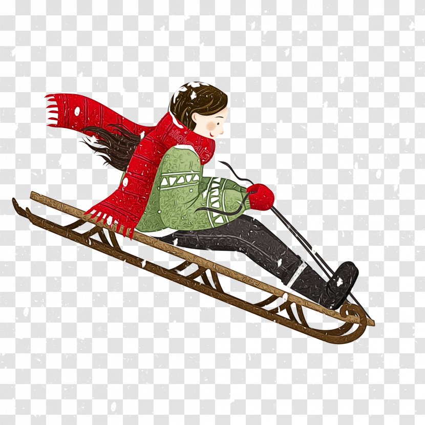 Skier Winter Sport Sled Ski Recreation - Luge Snowboard Transparent PNG
